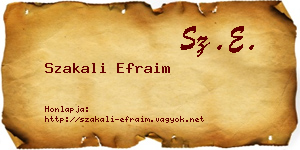 Szakali Efraim névjegykártya